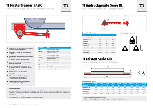 Fördergurtreinigung, Förderbandreinigung, Kopfabstreifer, MasterCleaner, PreCleaner, TI Beltcleaner