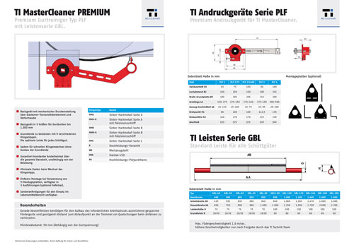 Fördergurtreinigung, Fördergurtabstreifer, Förderbandreinigung, Förderbandabstreifer, Kopfabstreifer, Untergurtabstreifer, TI Mastercleaner, TI PreCleaner, TI BeltcleanerBeltcleaner